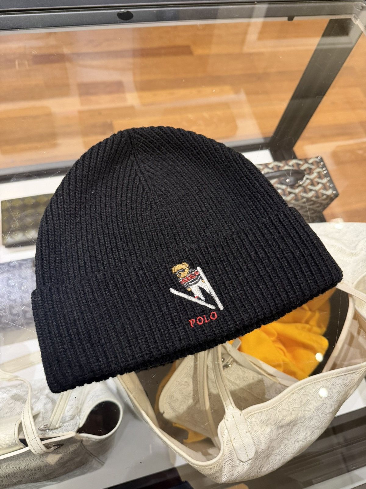 Polo Ralph Lauren Polo Ralph Lauren Skiing Polo Bear Ribbed Knit Beanie Size ONE SIZE - 1 Thumbnail