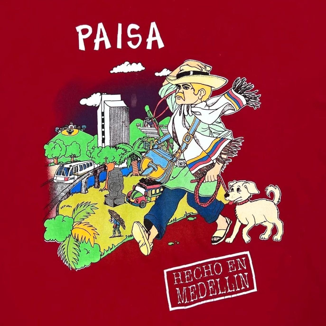 Vintage VINTAGE Paisa “Hecho En Medellin” Souvenir Spellout Graphic Red T-Shirt XL Mens Size US XL / EU 56 / 4 - 4 Thumbnail