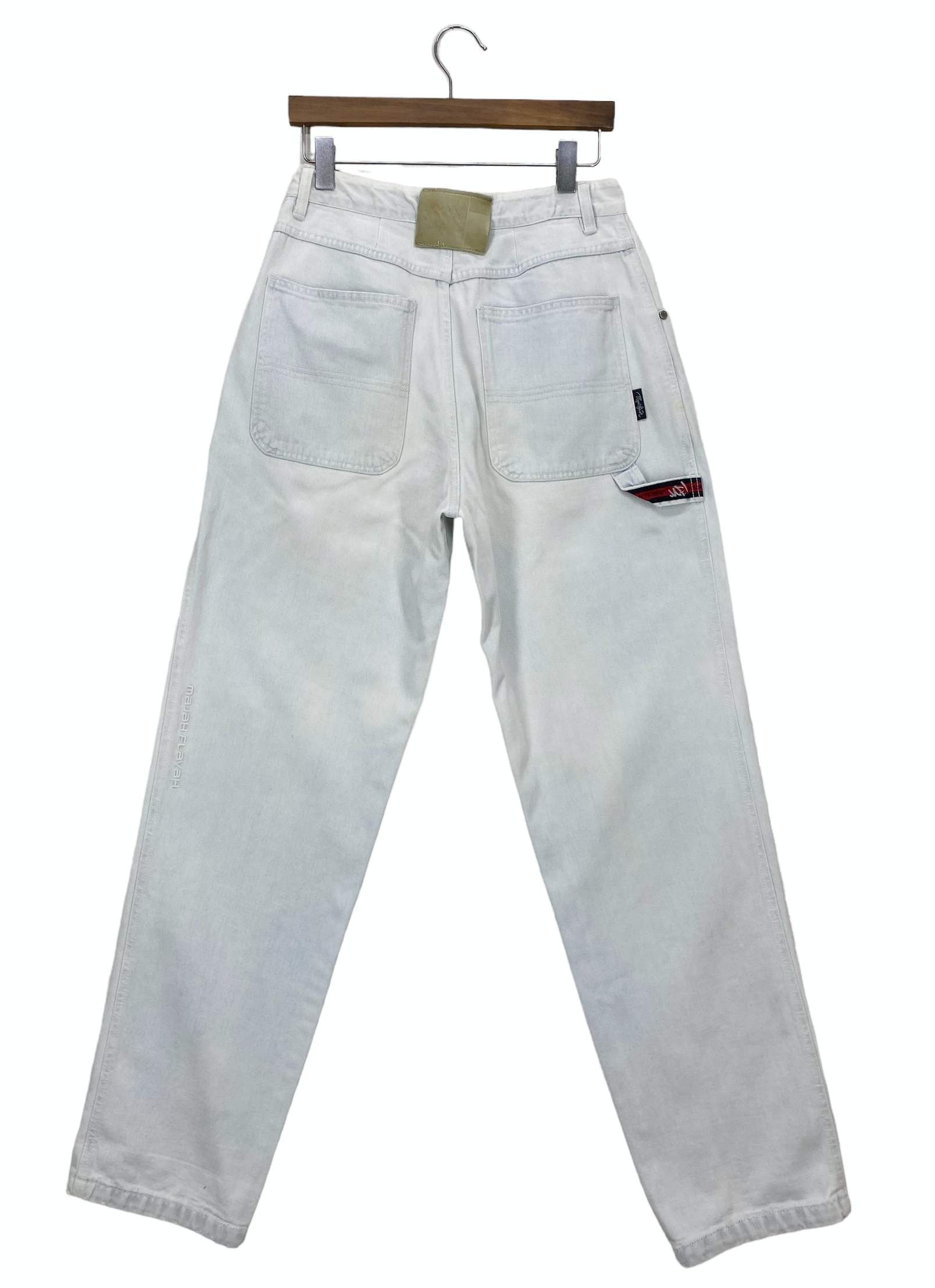 image of Rockers x Workers Majah Flavah Baggy Jeans Hip Hop Skateboards Jeans in White, Men's (Size 29)