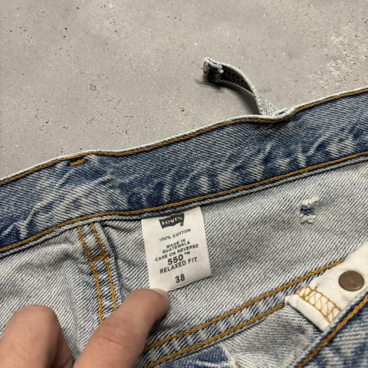 Levi's × Vintage Crazy Vintage Y2K/2000s Baggy Light Wash Levi’s Skater Essential Jean Shorts Jorts! Size US 38 / EU 54 - 8 Thumbnail