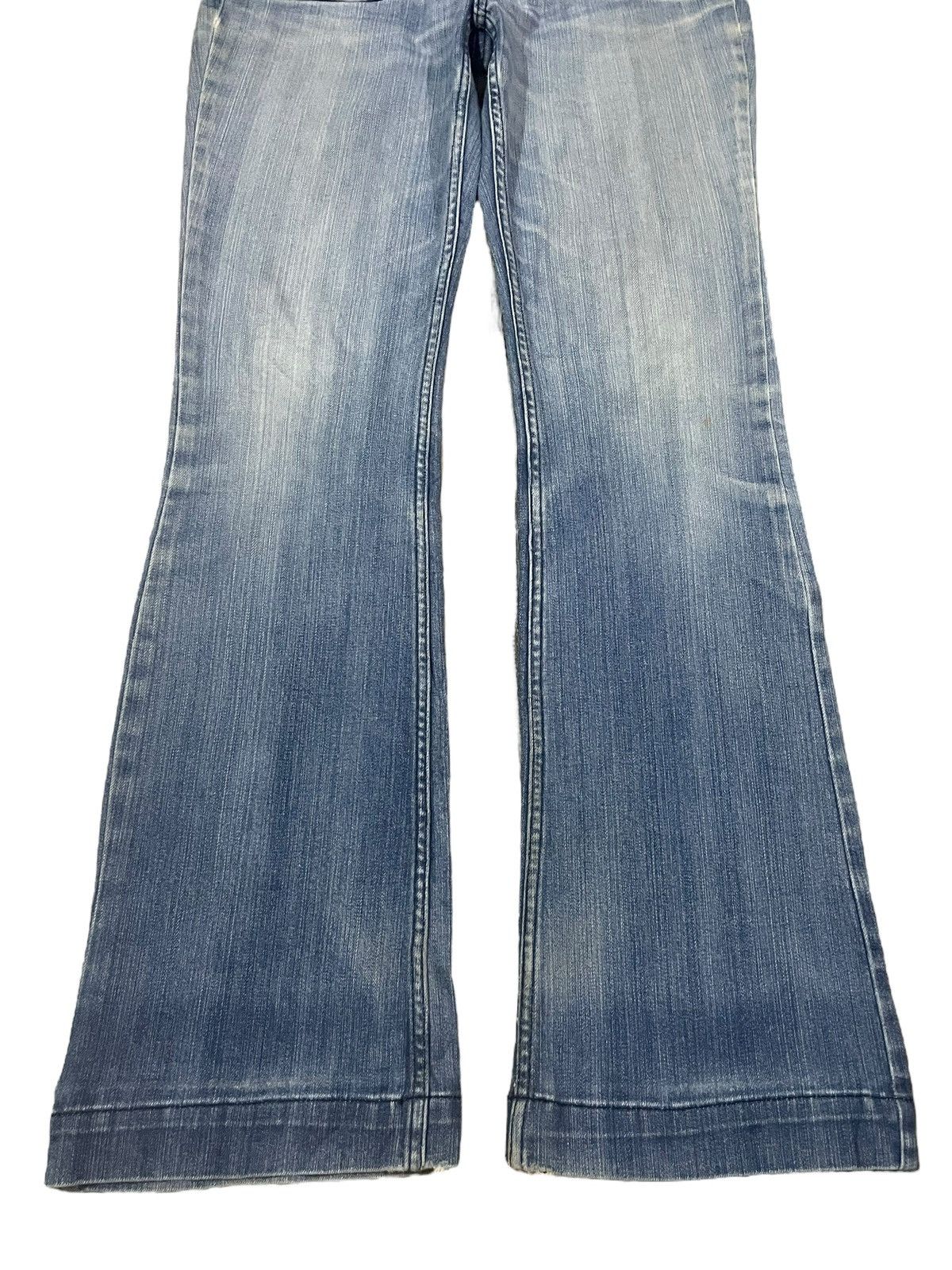 Japanese Brand Vintage Japanese Brand Crazy Front Pocket Washed Flare Jeans Size 31" - 3 Thumbnail