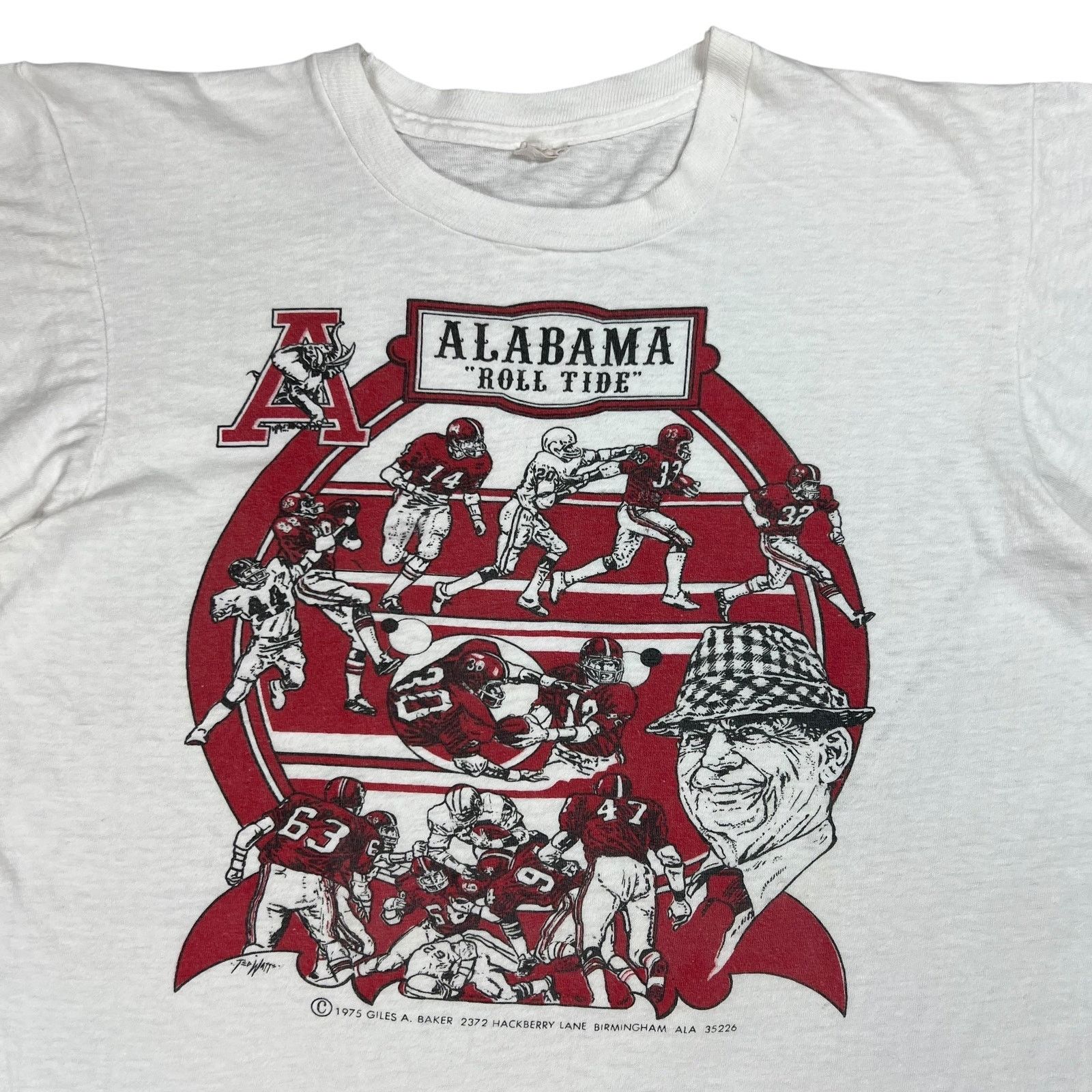 Vintage '75 University Alabama Football Crimson Tide Bear Bryant tee Size US M / EU 48-50 / 2 - 2 Thumbnail
