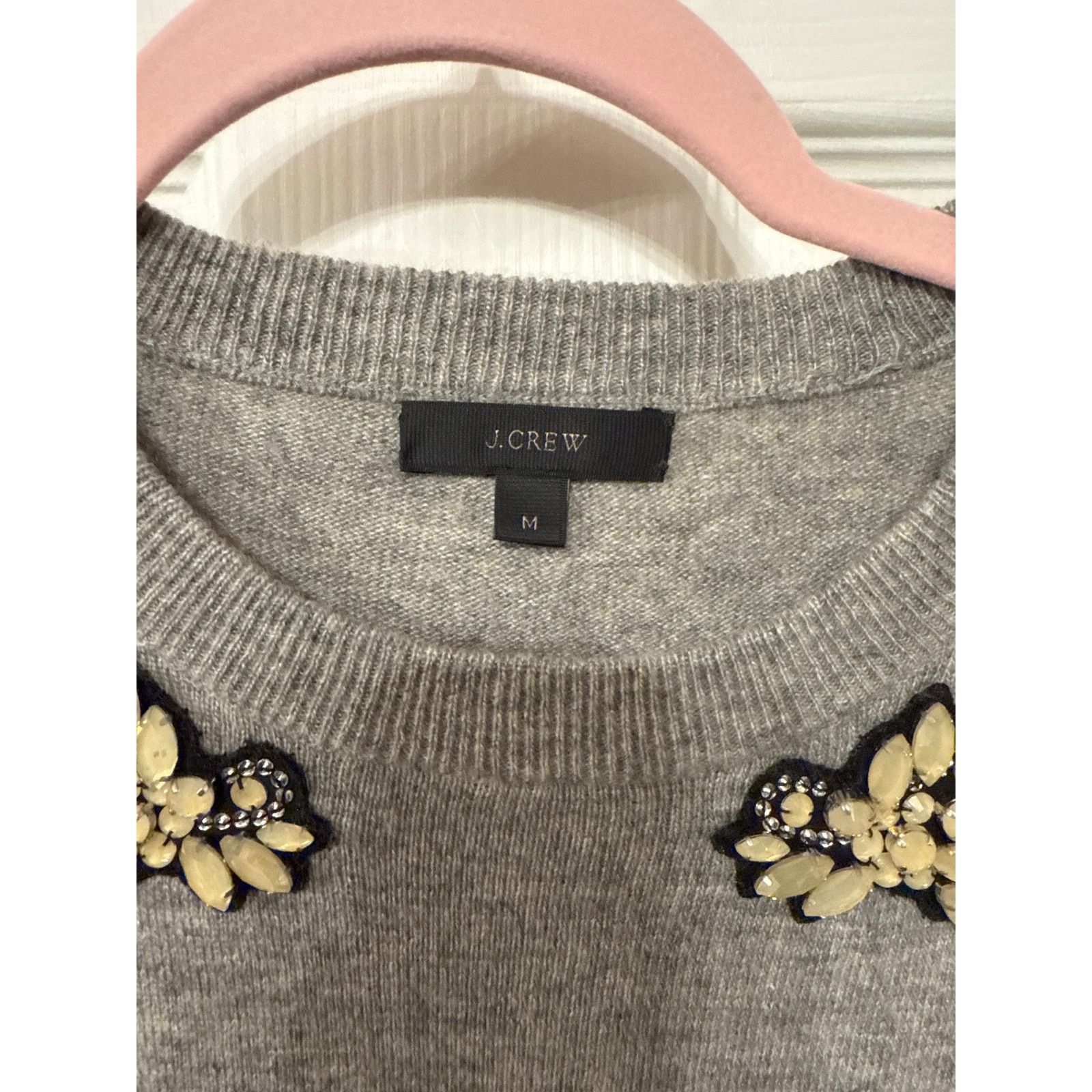 J.Crew J. Crew Wool & Viscose Blend Embellished Front Sweater, M Size M / US 6-8 / IT 42-44 - 3 Thumbnail
