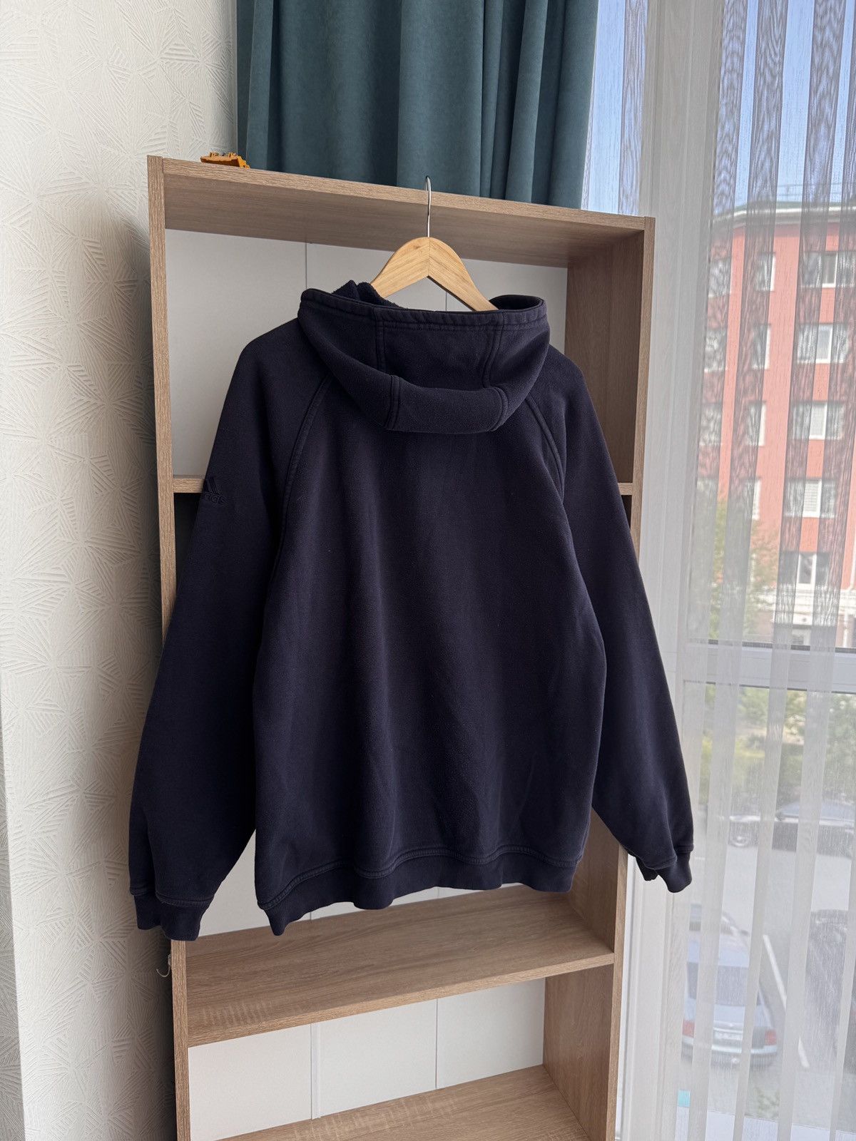 Adidas × Vintage Vintage Adidas Big Logo Navy Zip Hoodie Size US L / EU 52-54 / 3 - 9 Thumbnail