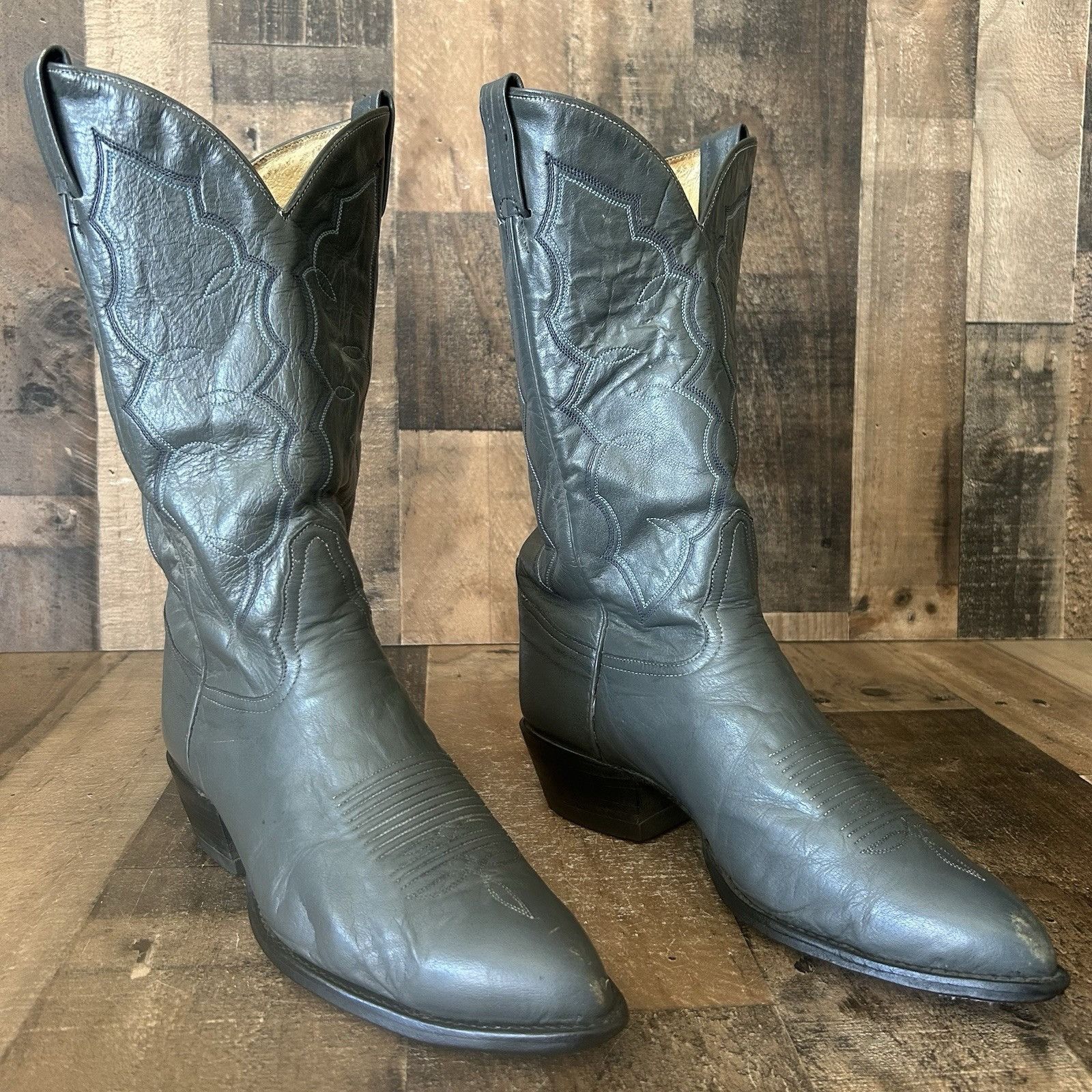 Tony Lama Tony Lama Vintage Gray Western Cowboy Boots Mens 9.5 EE Size US 9.5 / EU 42-43 - 1 Thumbnail