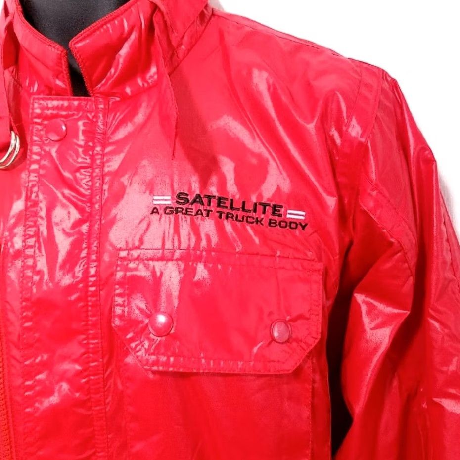Vintage VINTAGE Satellite Truck Racing Jacket Mens Large Red Norman Todd Bomber Cafe Racer 80s Flight/Bomber Racing Mens Size US L / EU 52-54 / 3 - 3 Thumbnail