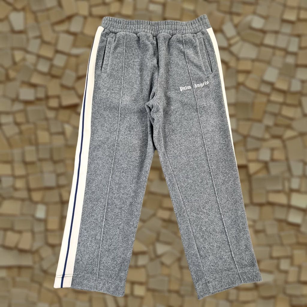 Palm Angels Palm Angels Mens Track Pants Grey XXL Wool Blend Joggers Side Stripe Size US 39 - 1 Thumbnail