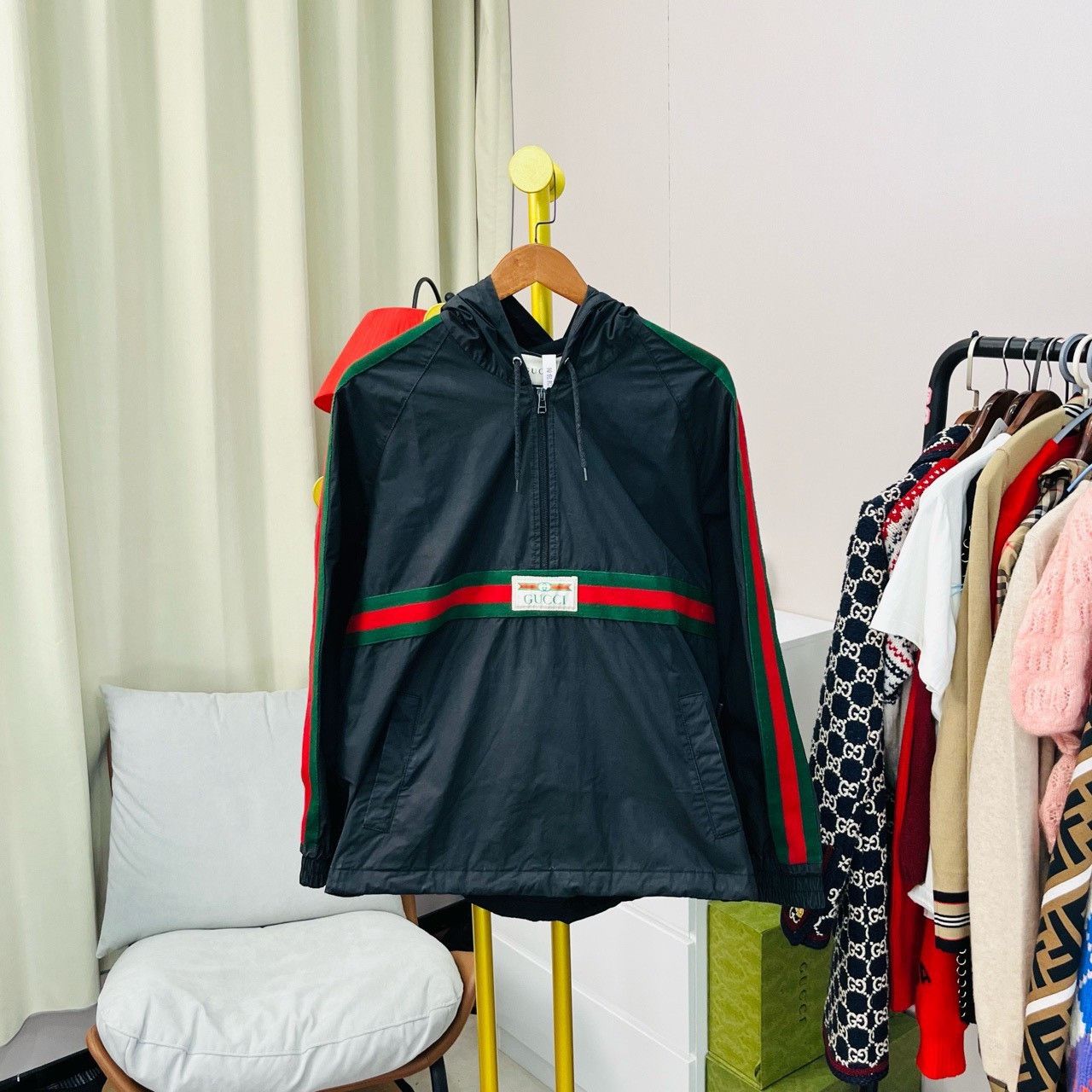 Gucci Gucci Red and green half-zip windbreaker jacket 2501-Nextar Size US S / EU 44-46 / 1 - 1 Thumbnail