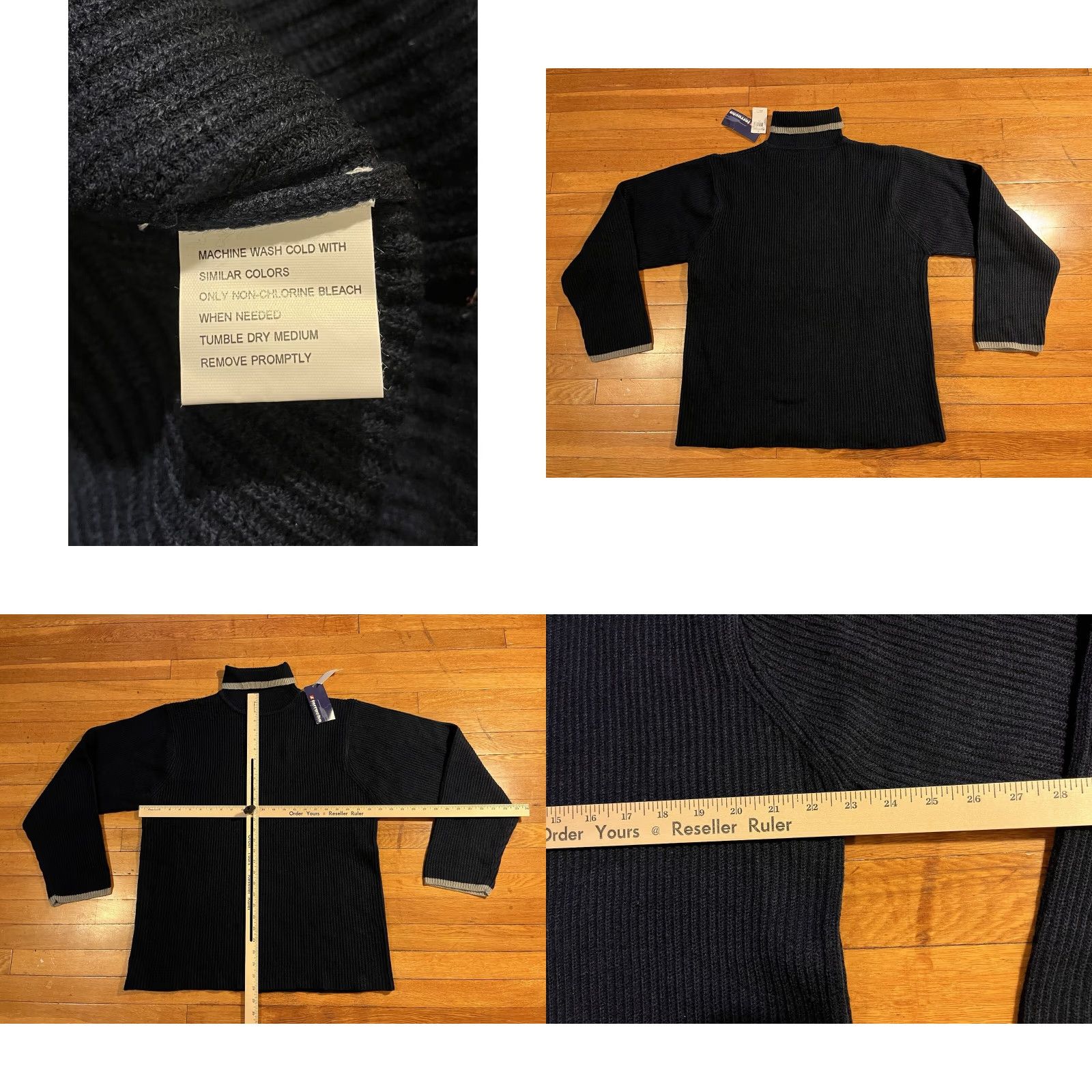 Vintage VINTAGE Ferruche Ribbed Turtleneck Sweater Men’s XL Navy Blue 90s Classic Outdoor Preppy Mens Size US XL / EU 56 / 4 - 8 Thumbnail