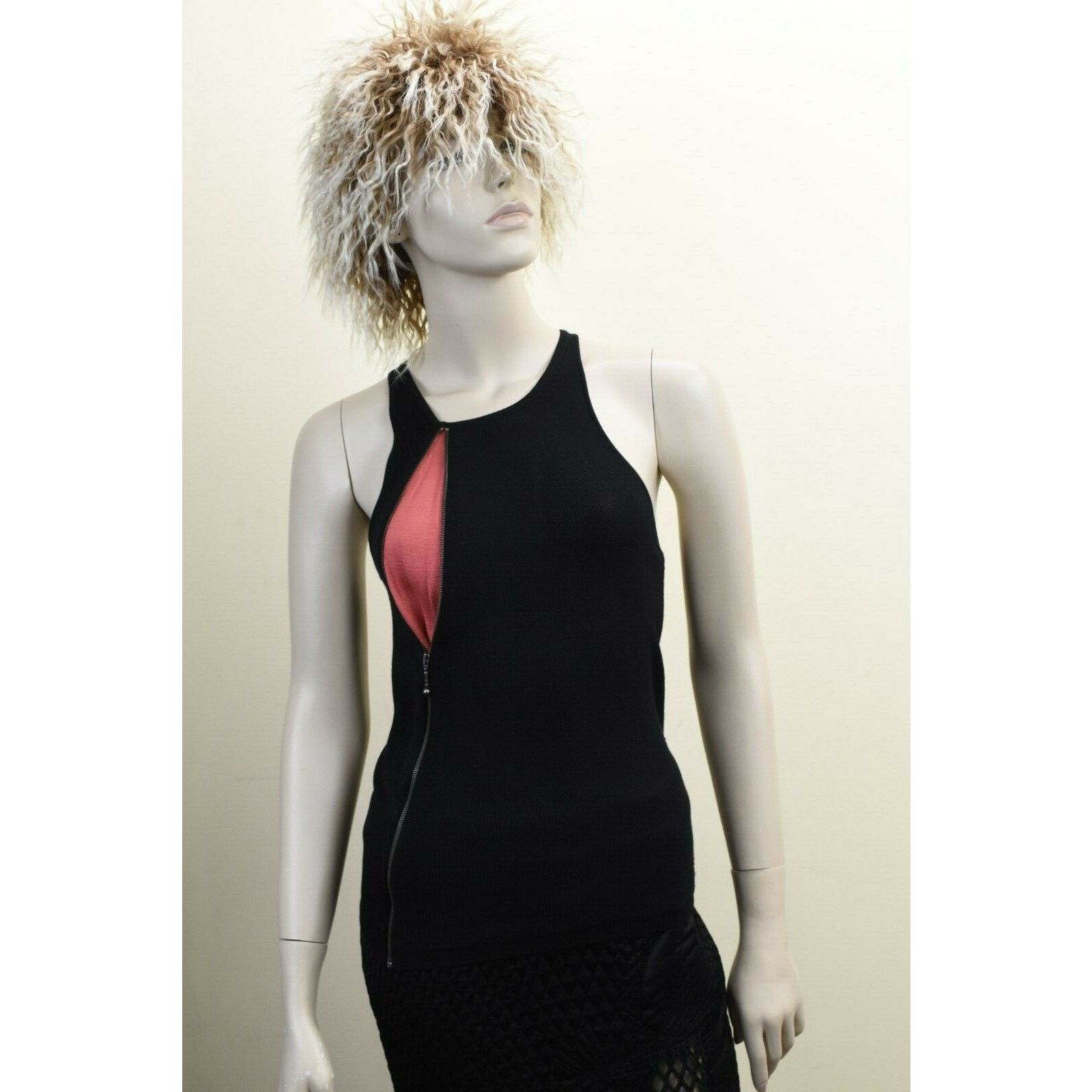 Balenciaga BALENCIAGA BLACK RED SILK KNIT 2X ZIP SLEEVELESS TOP 36 Size XS / US 0-2 / IT 36-38 - 8 Thumbnail