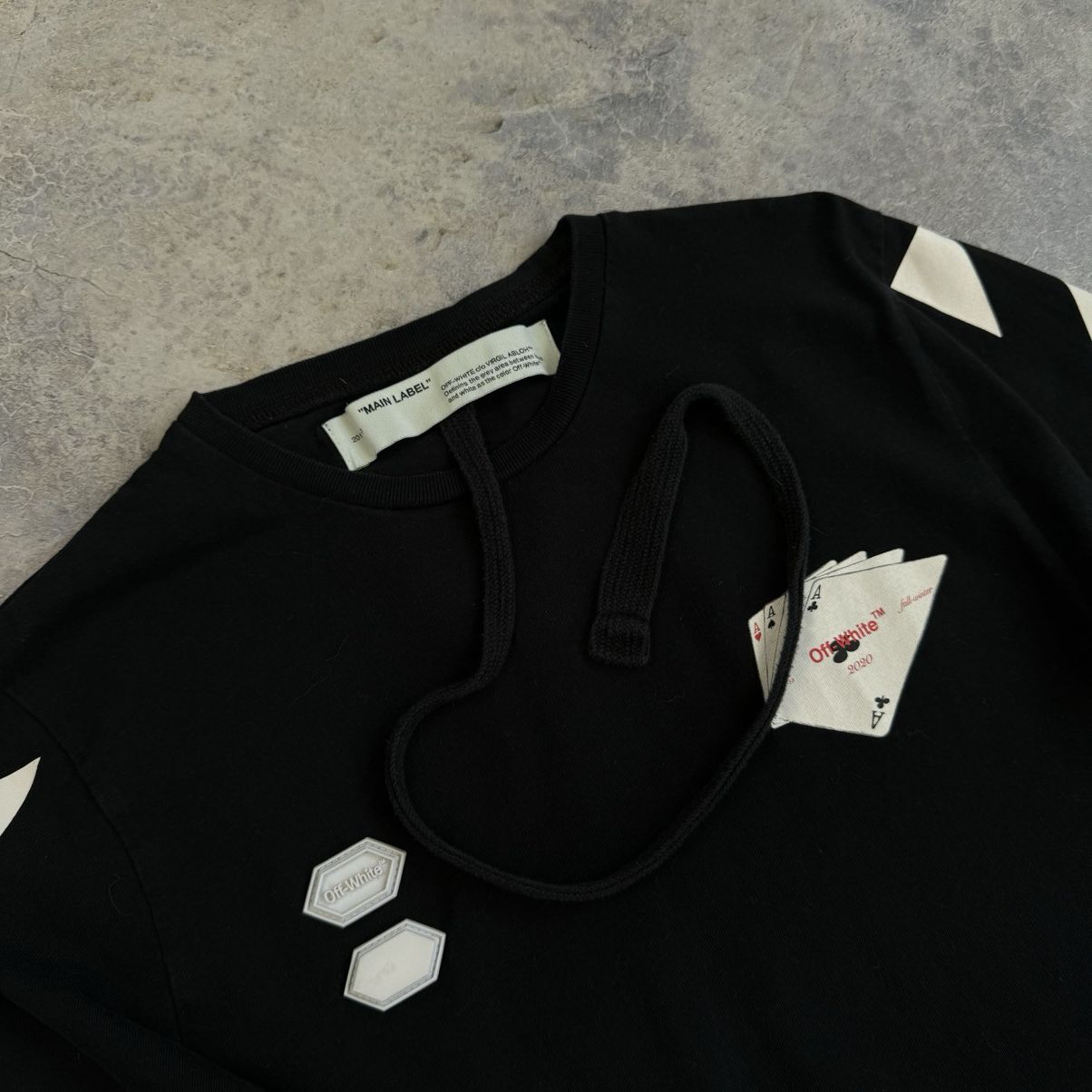 Off-White OFF-WHITE c/o VIRGIL ABLOH HAND CARD LONG SLEEVE T-SHIRT TEE Size US XS / EU 42 / 0 - 6 Thumbnail