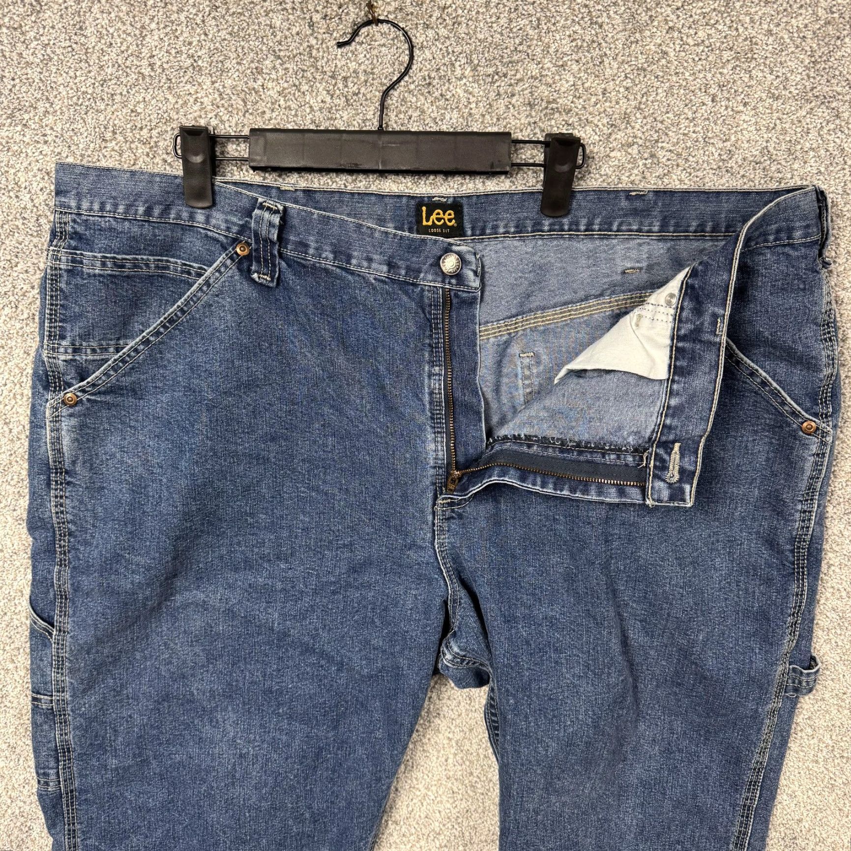 Lee VINTAGE Lee Jeans Mens 44x27 Carpenter Workwear Denim Blue Waist 44 Inseam 27in Pockets Zip Fly Mens Size US 44 / EU 60 - 7 Thumbnail