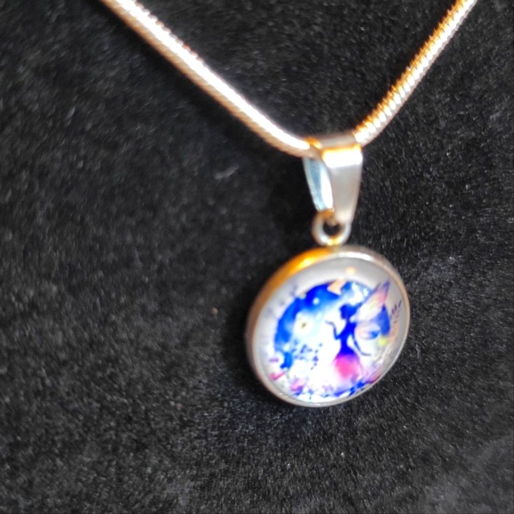 Handmade Hand crafted Fairy pendant necklace on 925 Sterling Silver Size ONE SIZE - 2 Thumbnail