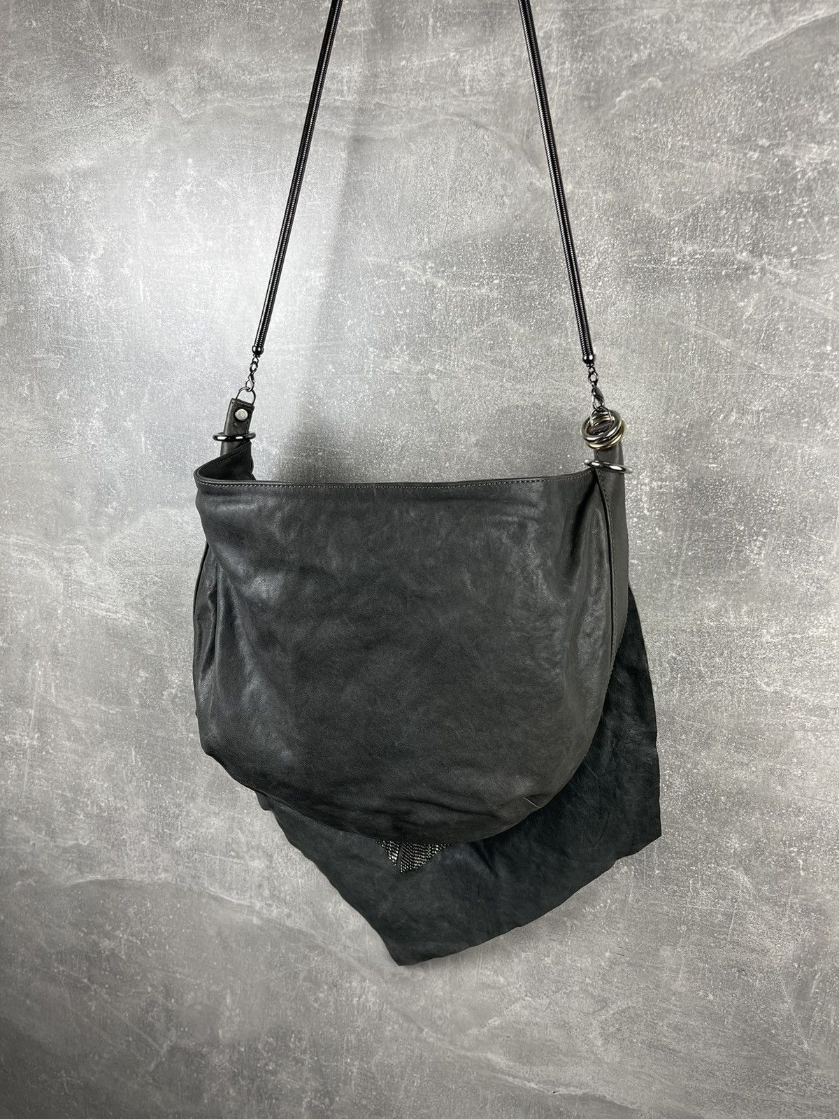 Other Avant Garde de Couture Gray Leather Shoulder Bag Italy Size ONE SIZE - 7 Thumbnail