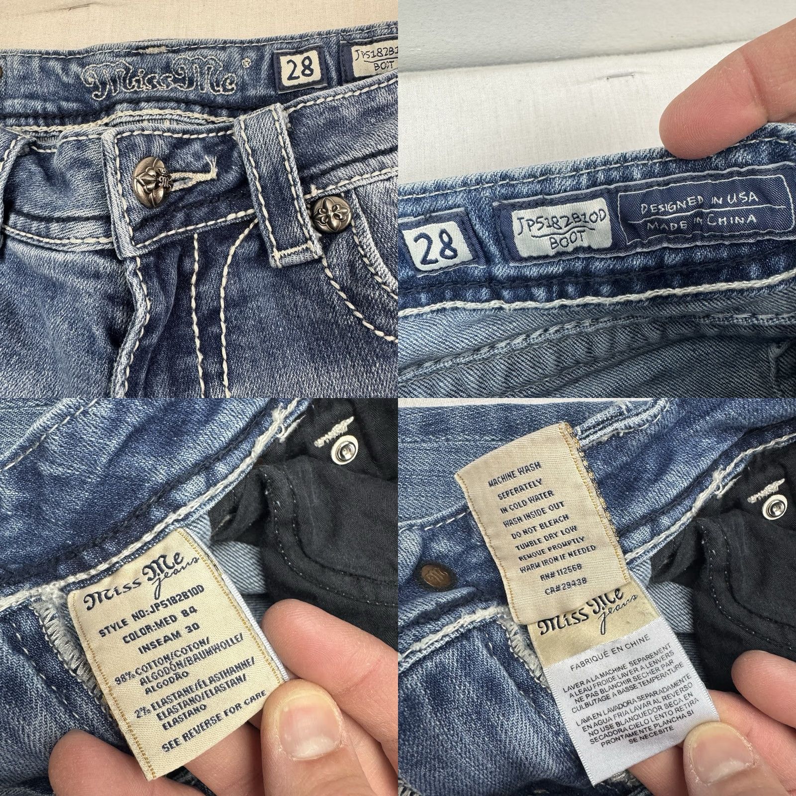 Miss Me VINTAGE Miss Me Bootcut Jeans Womens 28 Hipster Y2K 2000s American Blue Jeans Womens 28 Mens? Size 28" / US 6 / IT 42 - 8 Thumbnail
