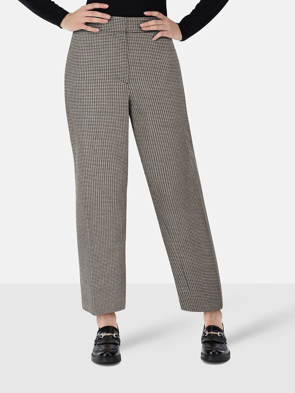Houndstooth Print Trousers