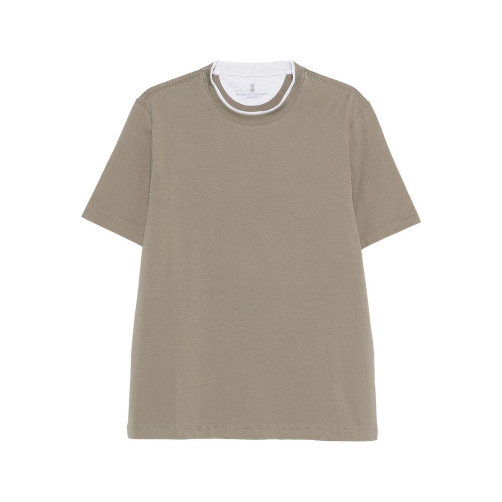 Brunello Cucinelli GREEN T-Shirts & Vests - T-Shirts