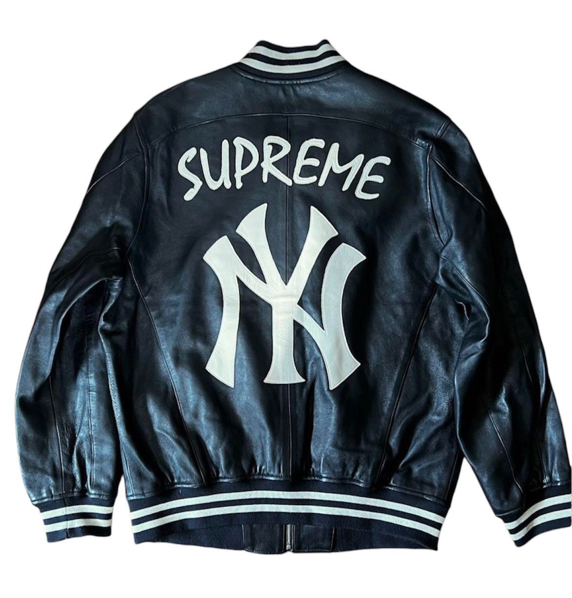 MLB × New York Yankees × Supreme Supreme x New York Yankees Leather Jacket Size US L / EU 52-54 / 3 - 4 Thumbnail