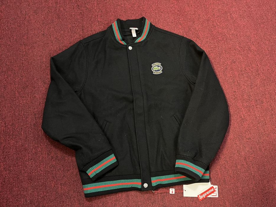 Supreme lacoste hot sale varsity jacket