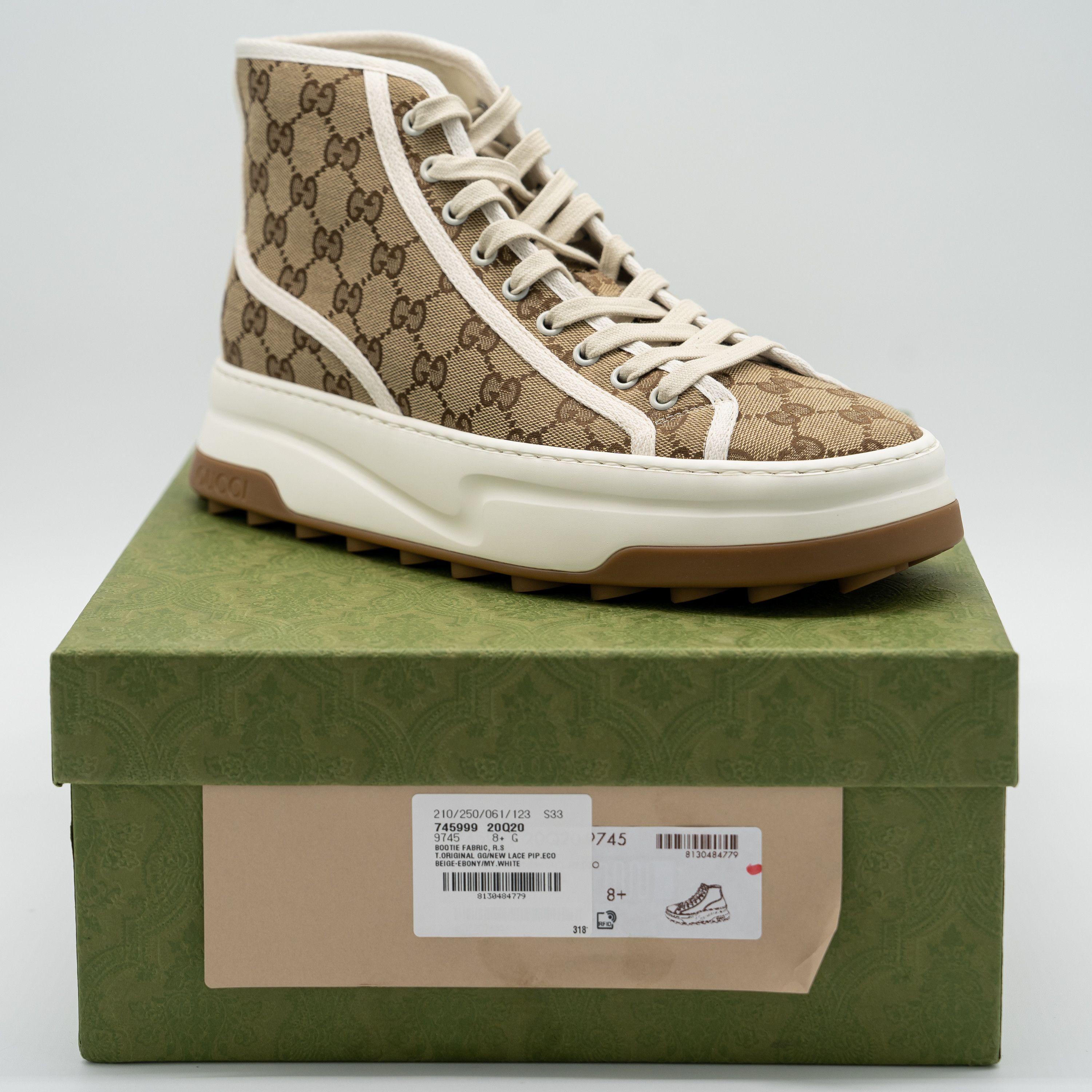 Gucci Gucci Tennis Platform GG Canvas Beige Brown Sneakers High Size US 9 / EU 42 - 11 Thumbnail