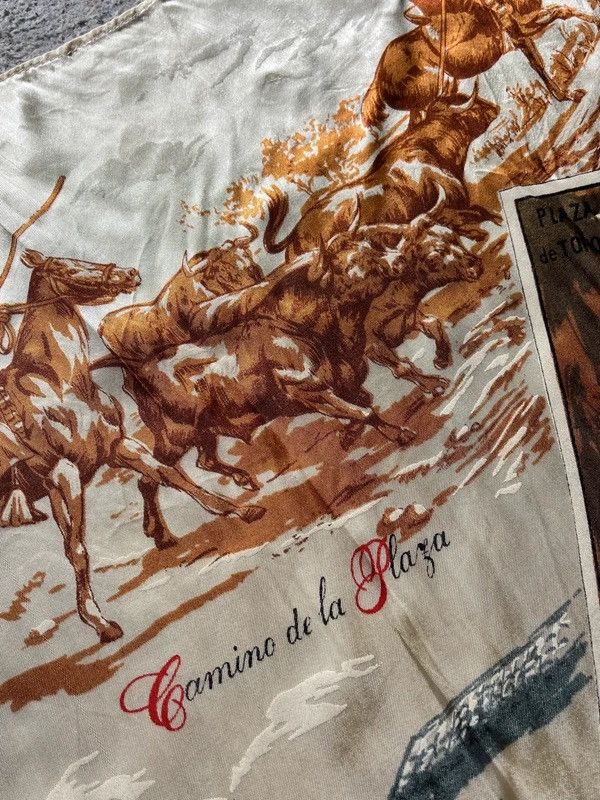 Other Vintage 1980’s Spain Silk Scarf Camino de la Plaza Size ONE SIZE - 5 Thumbnail
