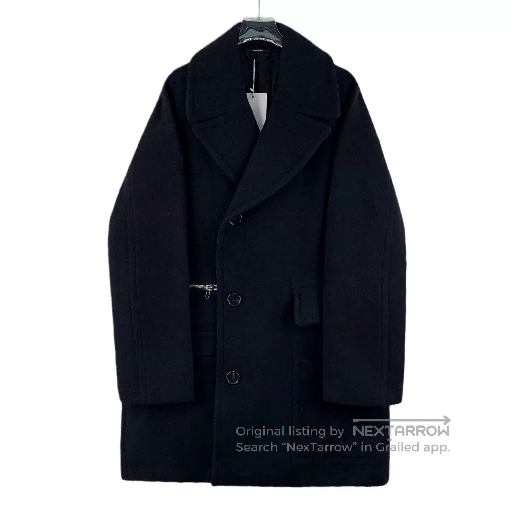 Hermes hermes black wool long coat with collar. Size US L / EU 52-54 / 3 - 1 Thumbnail