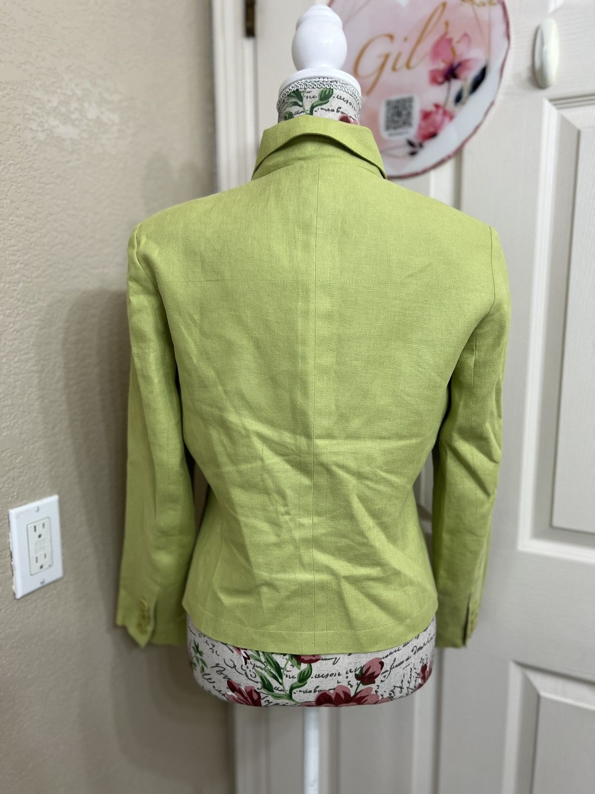 Talbots Talbots Lime Green 100% irish linen Button-Front Blazer Size S / US 4 / IT 40 - 3 Thumbnail