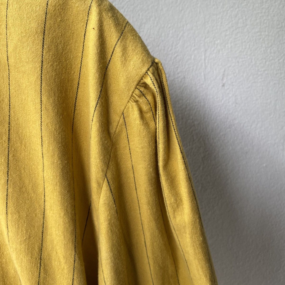 Norma Kamali Norma Kamali Yellow Stripe Soft Button Blouse Size M / US 6-8 / IT 42-44 - 7 Thumbnail
