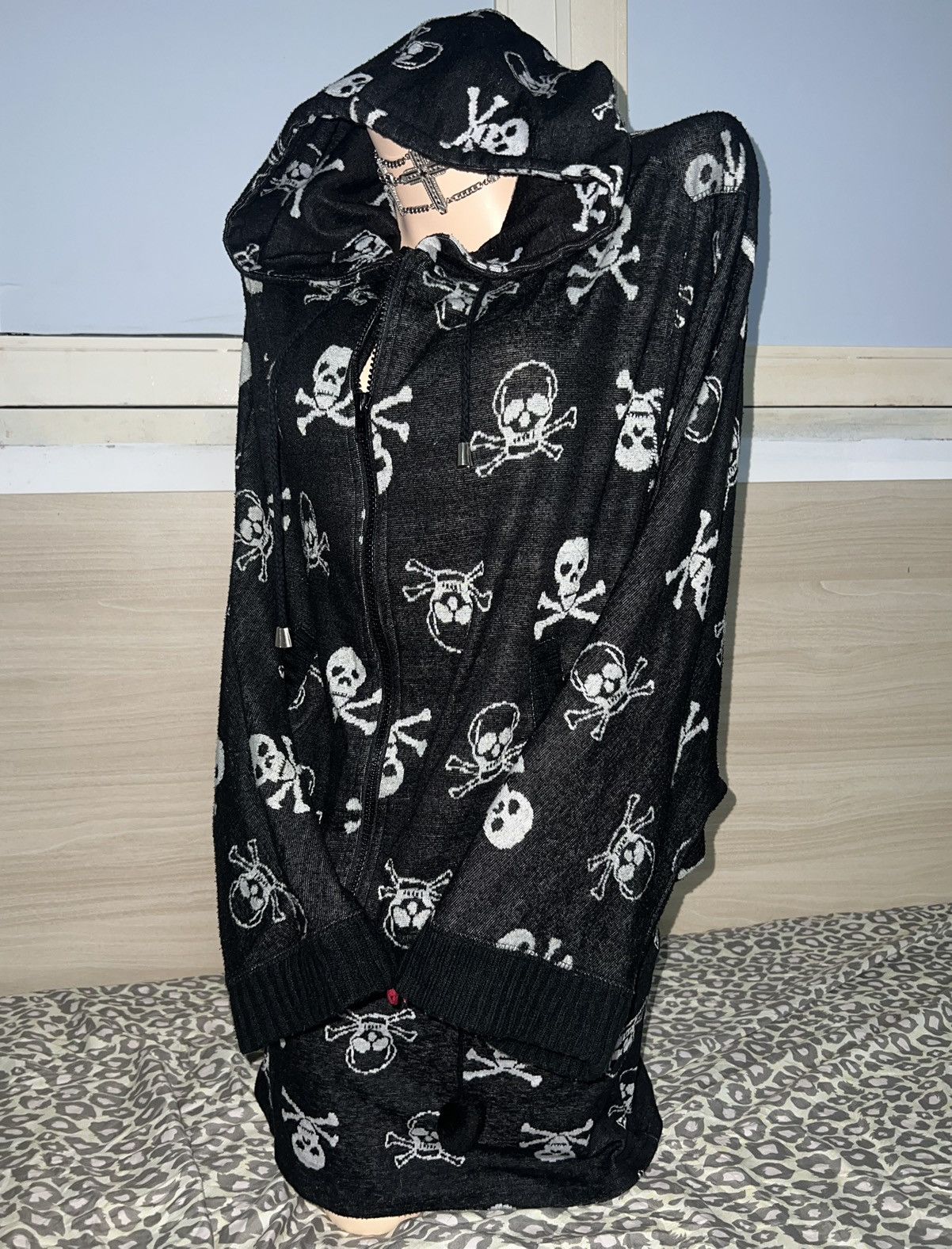 Japanese Brand CRAZY ANGEL skull set hoodie + skirt ☠️ ➕ Size M / US 6-8 / IT 42-44 - 10 Thumbnail