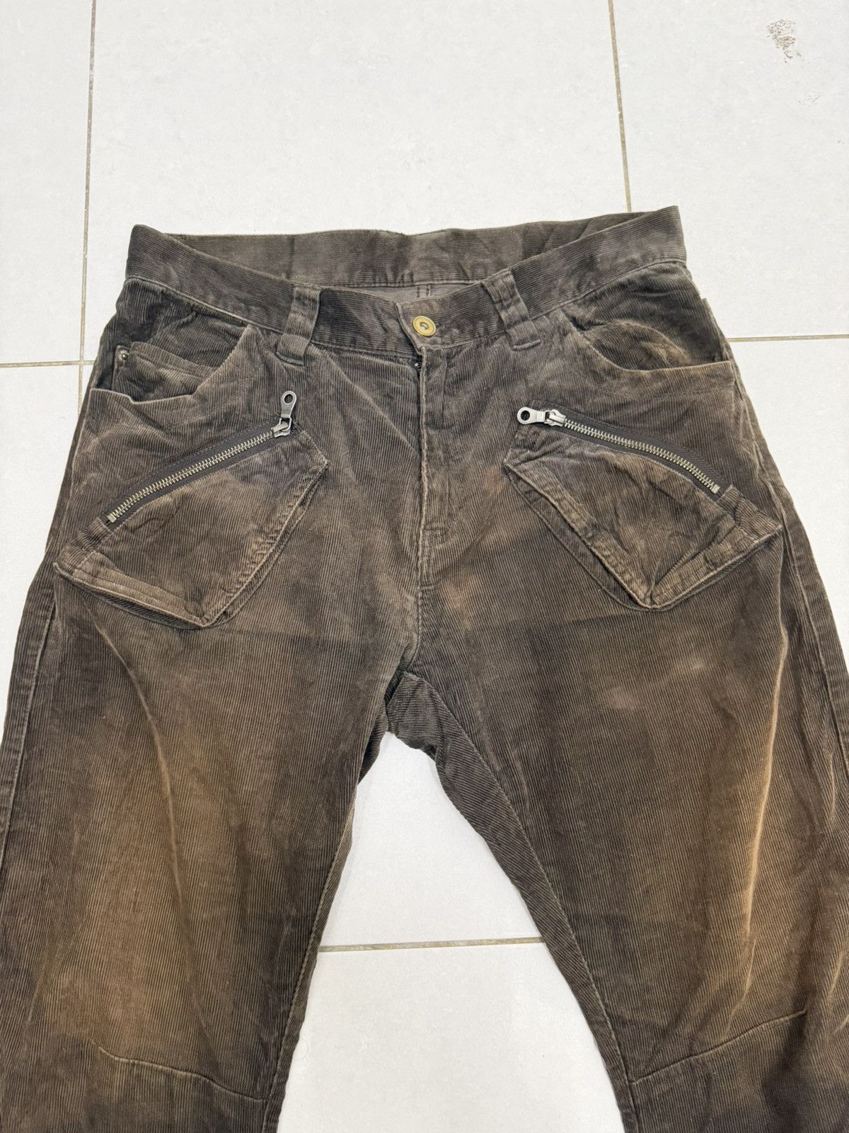 PPFM PPFM Sunfaded Punk Style Curved Leg Corduroy Pants Size US 32 / EU 48 - 4 Thumbnail