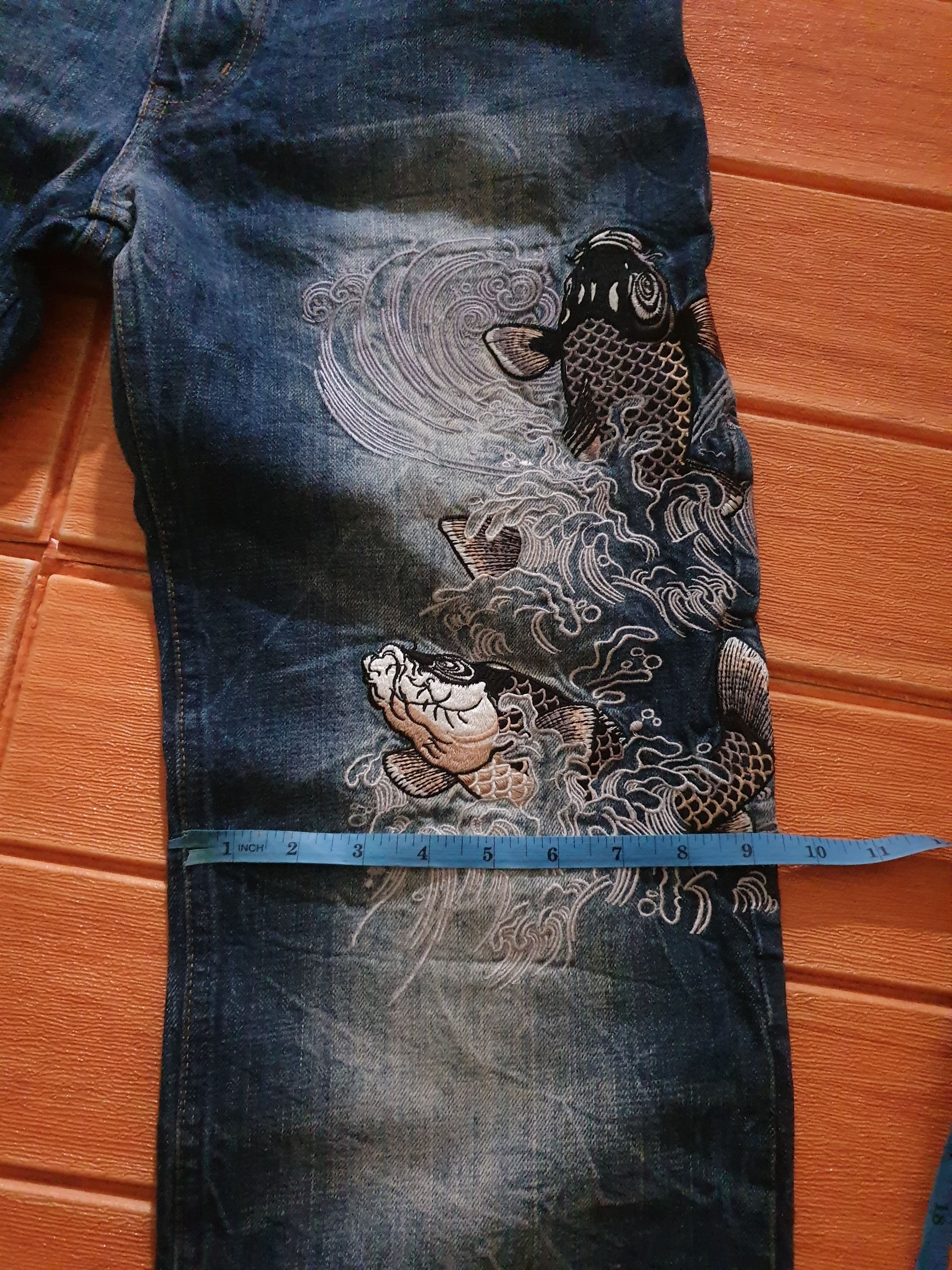 Japanese Brand × PPFM 💥Karakuri tamashi koi fish Japanese brand denim pant Size US 30 / EU 46 - 7 Thumbnail