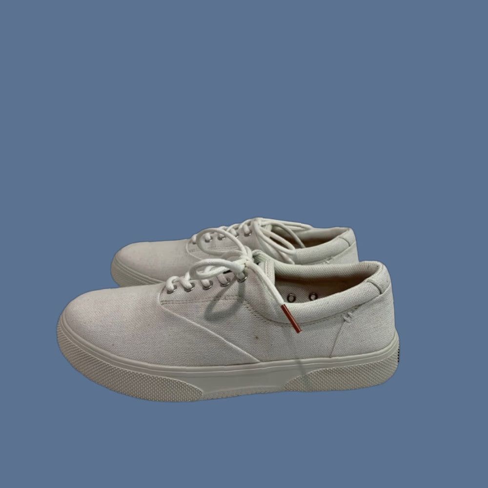 Sperry PlushStep Men's White Canvas Lace Up Sneakers Halyard STS25087 Size 7