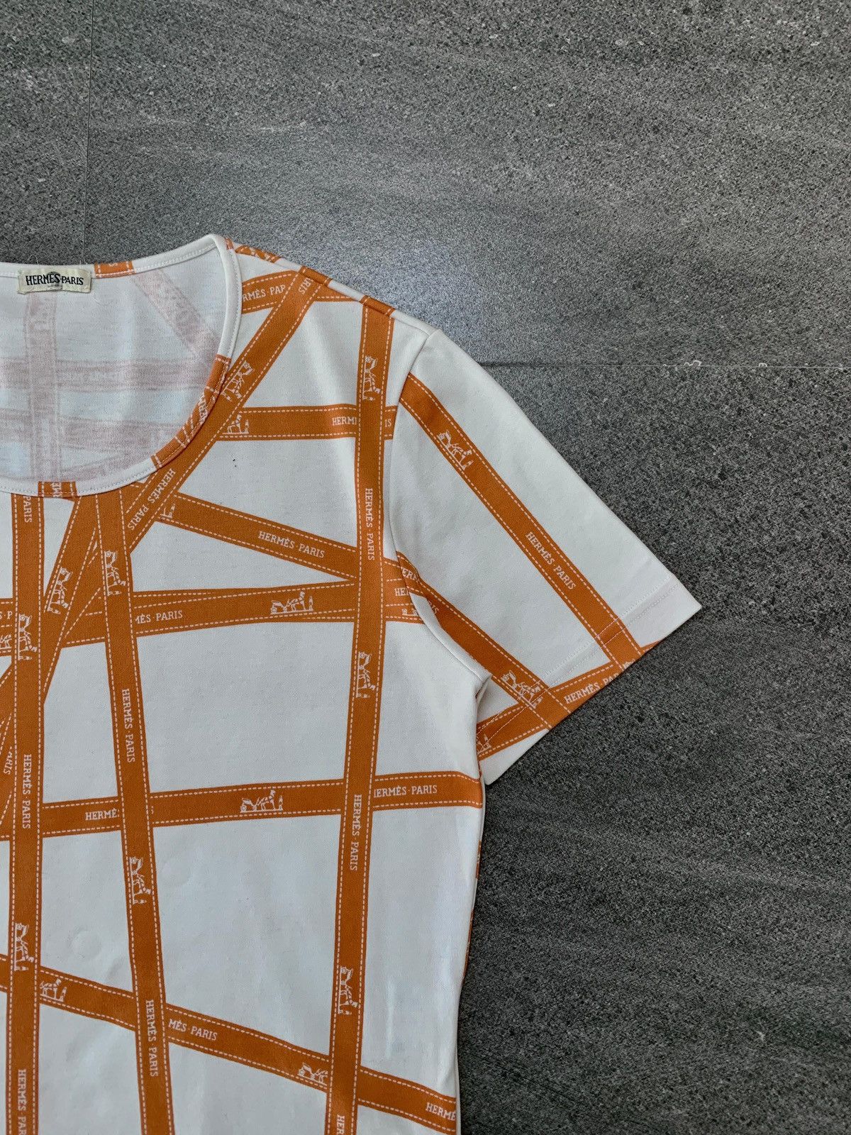 Hermes FREE TAX! 2000s Ribbon Tape Allover Printed Top Size US S / EU 44-46 / 1 - 2 Thumbnail