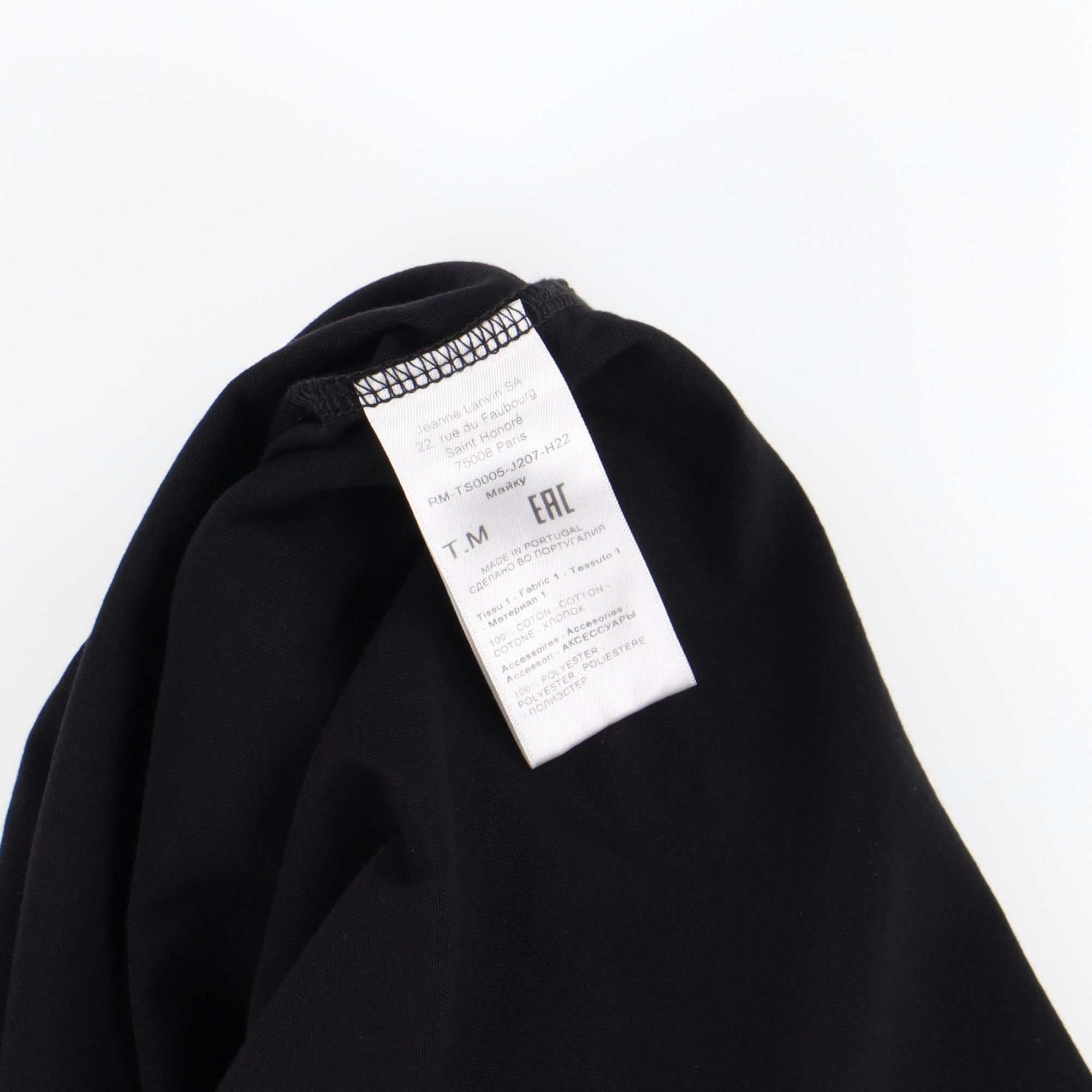 Lanvin Black Classic Curb Embroidered Logo T-Shirt Size US M / EU 48-50 / 2 - 7 Thumbnail