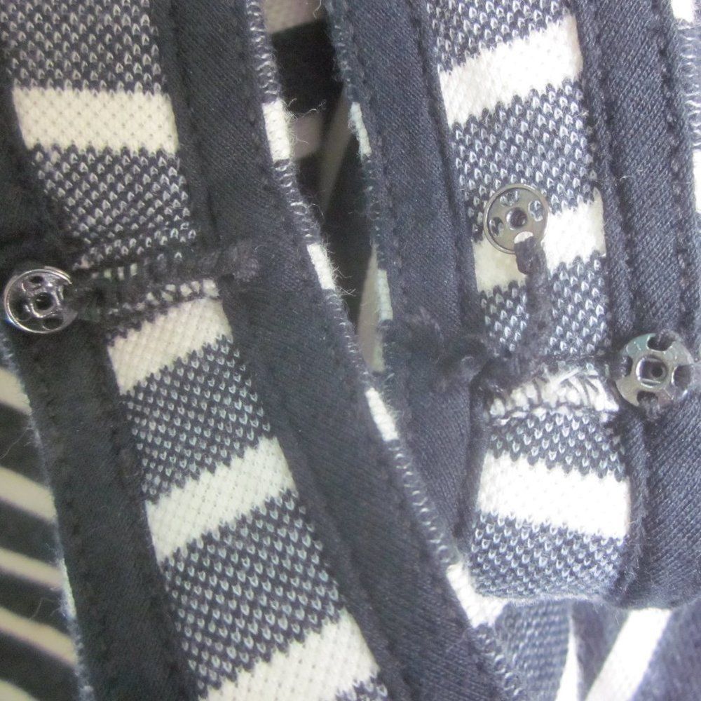 Madewell Madewell Womens Size M Gray Black Striped Short Summer Cotto Size M / US 6-8 / IT 42-44 - 9 Thumbnail