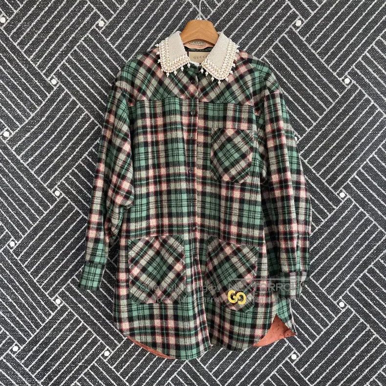 Gucci Gucci Embroidered plaid detachable collar long-sleeved sun Size XS / US 0-2 / IT 36-38 - 1 Thumbnail
