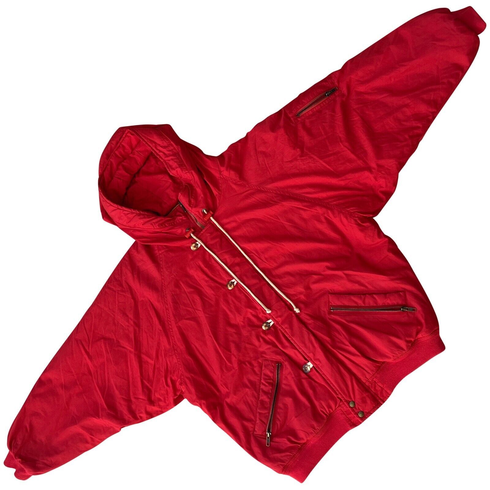 image of Vintage Lindex Maxi (Germany) Hooded Padded Jacket Red, Men's (Size Small)