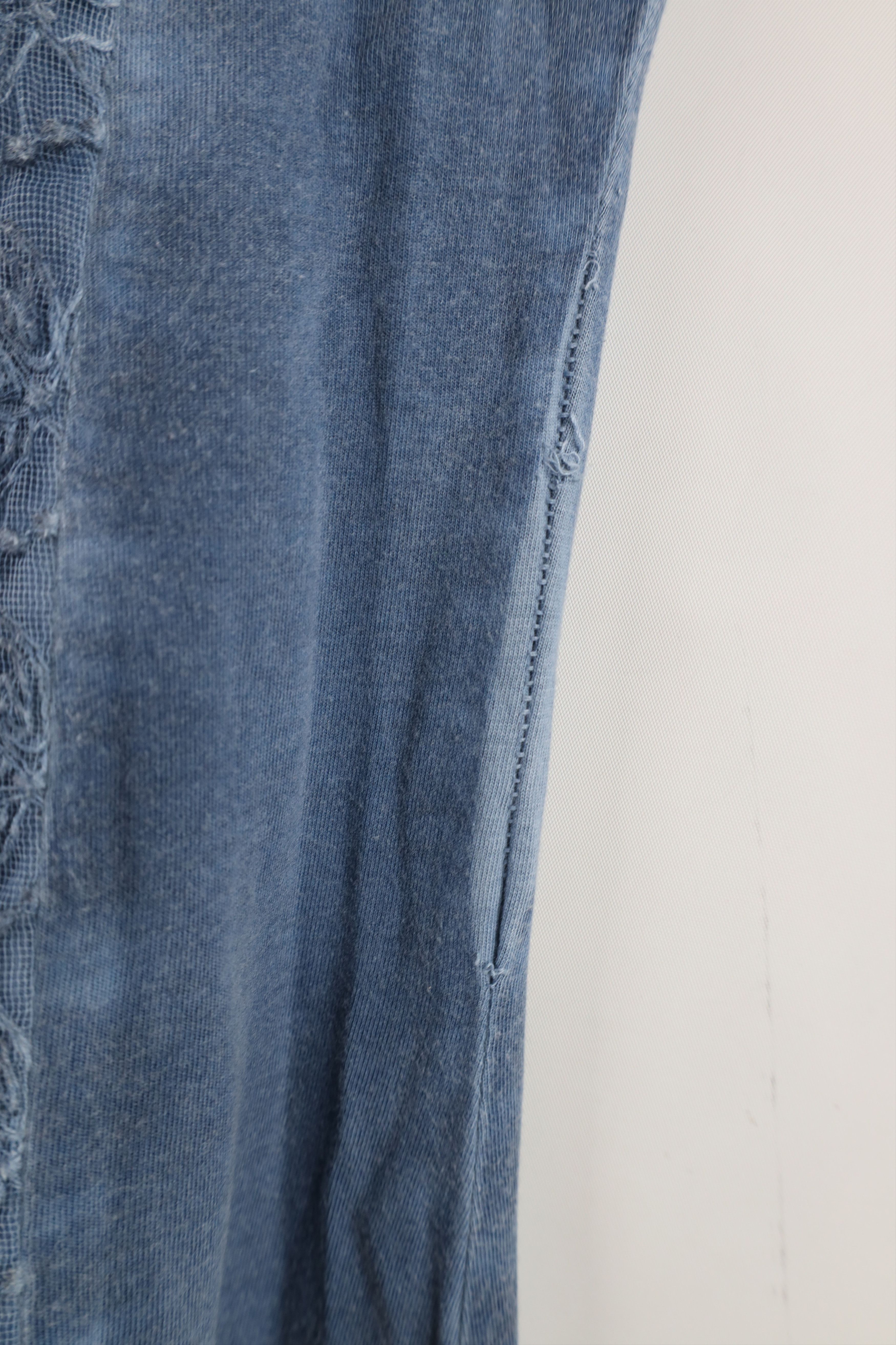 Vintage Vintage 90s Y2K Lagenlook Lace Flower Knit T-Shirt Blue Size S / US 4 / IT 40 - 8 Thumbnail