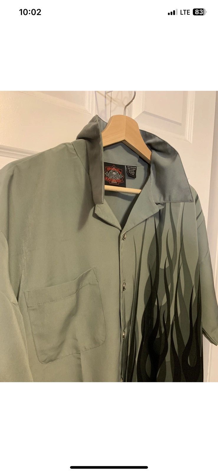 Dragonfly Vtg Dragonfly Gray Black Button Spades Poker Sz M Size US M / EU 48-50 / 2 - 6 Thumbnail