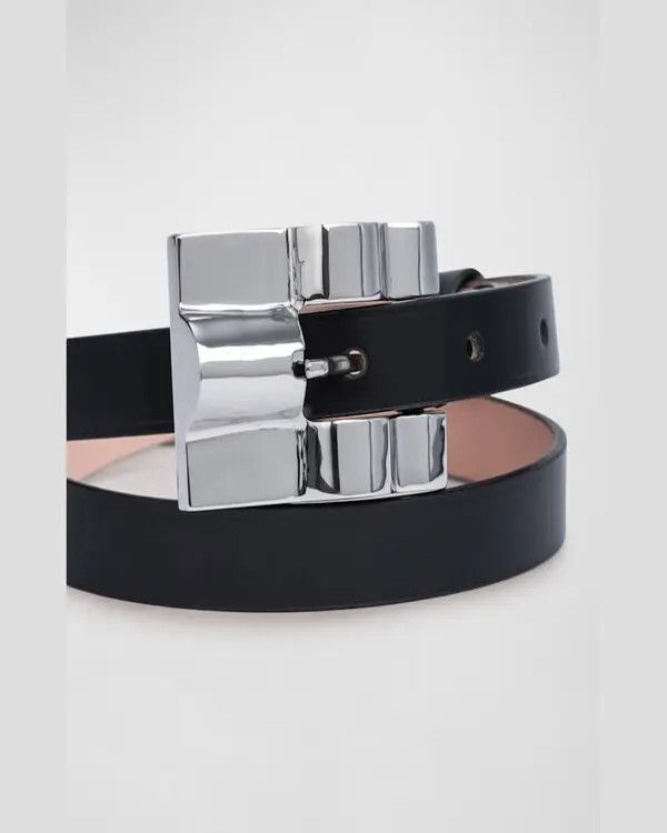 By Far o1mle0325 Size: M / Domino Semi Patent Leather Belt in Black Size ONE SIZE - 2 Thumbnail