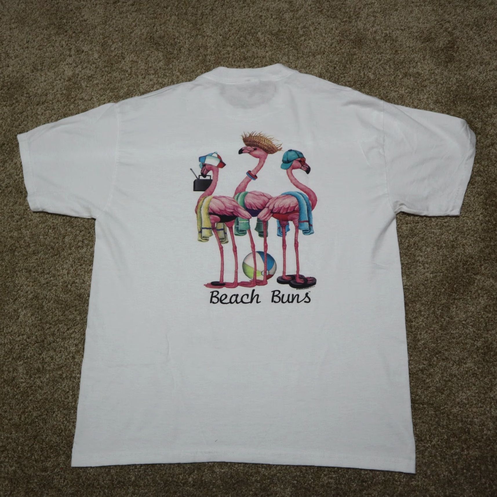 Hanes Hanes T-Shirt Myrtle Beach Beach Bums South Carolina SC White M Medium Mens Shirt 90s Beach Theme Size US M / EU 48-50 / 2 - 6 Thumbnail