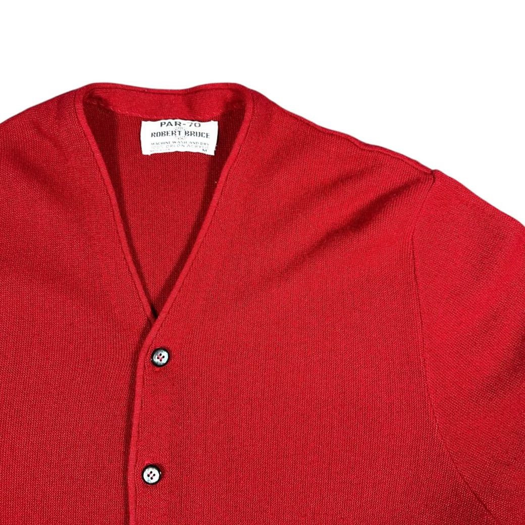 Vintage VINTAGE Robert Bruce Cardigan Sweater Adult MEDIUM Red Orlon Par 70 Golf 70s Mens Size US M / EU 48-50 / 2 - 2 Thumbnail