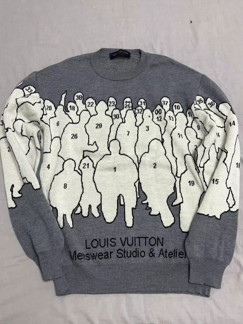 Louis Vuitton Louis Vuitton Knit Sweater for Men in Gray- DMC Size US XL / EU 56 / 4 - 1 Thumbnail