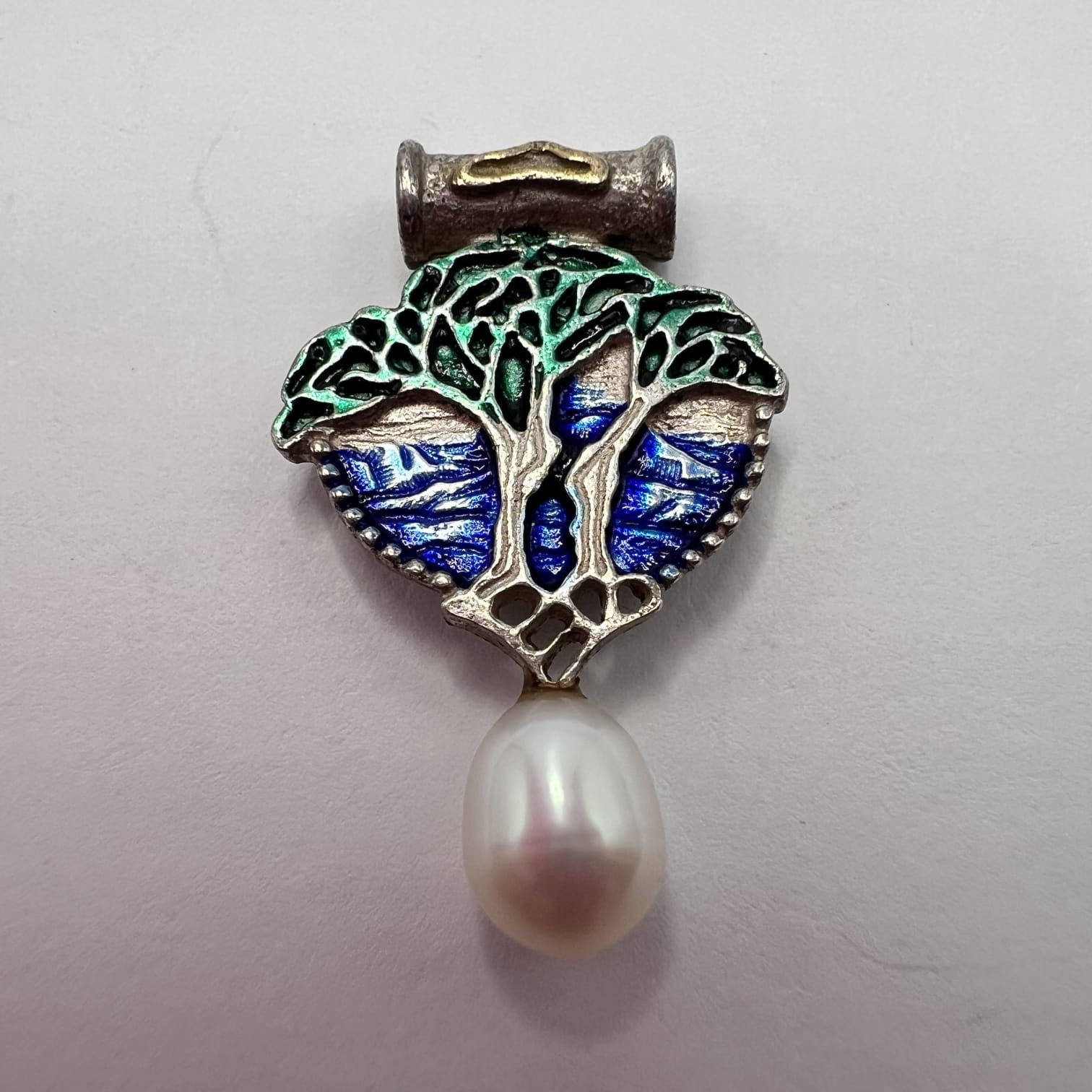 Vintage Vintage Sterling Silver 925 Enamel Tree of Life Pendant 3g Size ONE SIZE - 3 Thumbnail