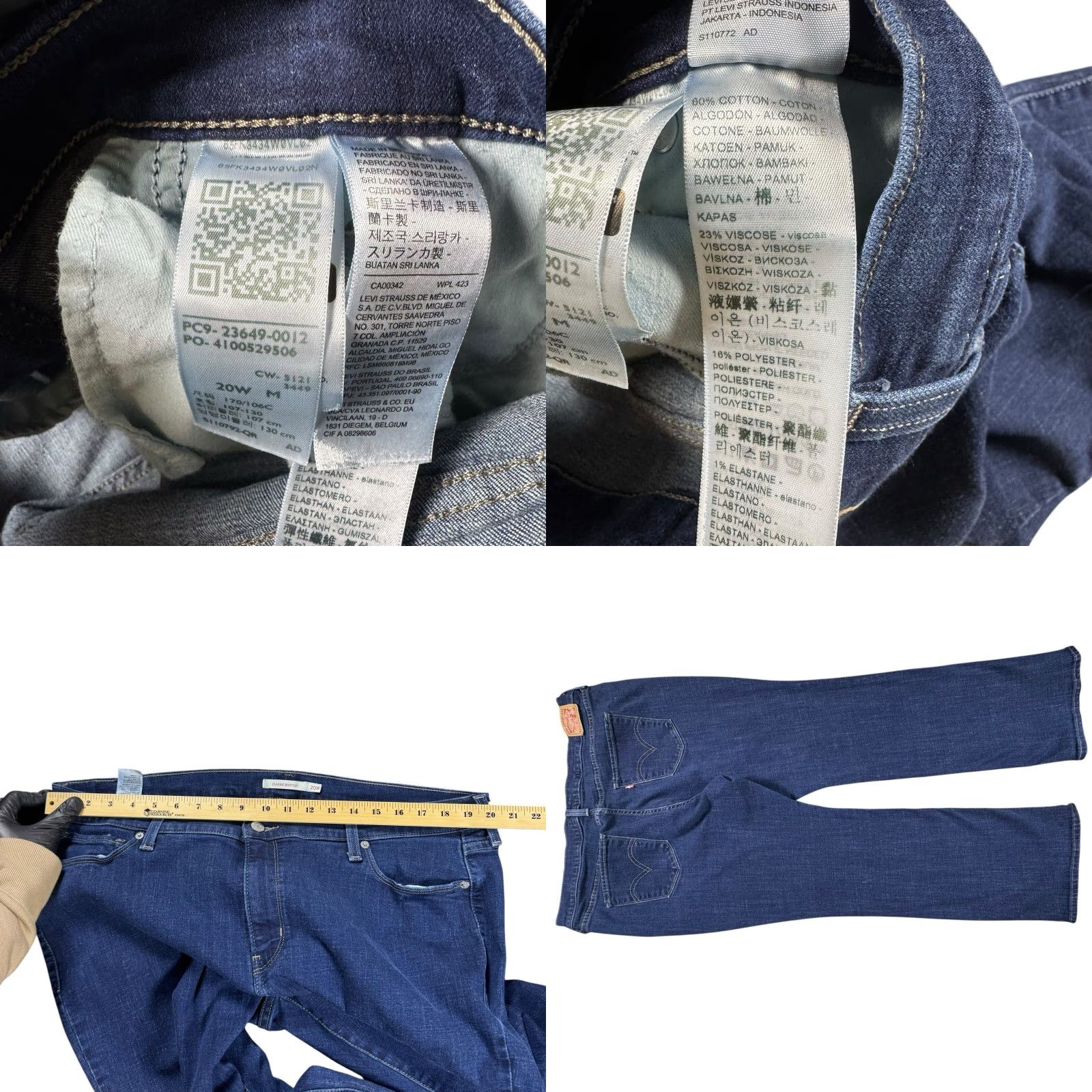 Levi's Levis Jeans Womens 20W Mid Bootcut Blue Denim Stretch 30in 5-Pocket Plus Size USA Size 42" / US 20 - 8 Thumbnail