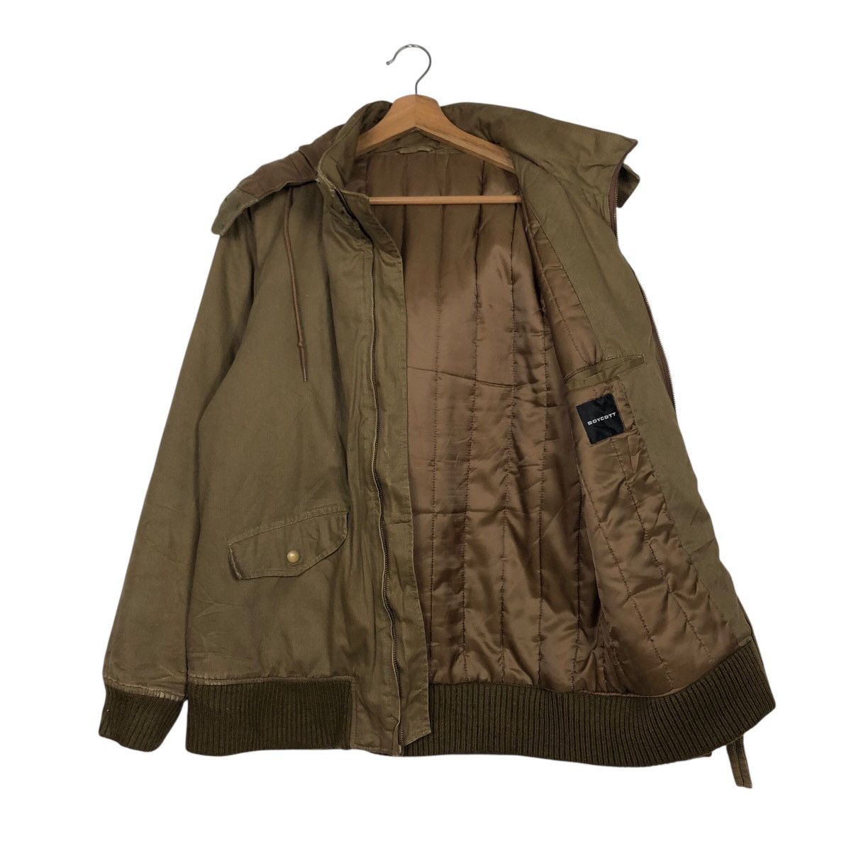 Boycott × Japanese Brand 📌Vintage Chore Bomber Jacket Boycott Mink Fur Hoodie Size US M / EU 48-50 / 2 - 13 Thumbnail