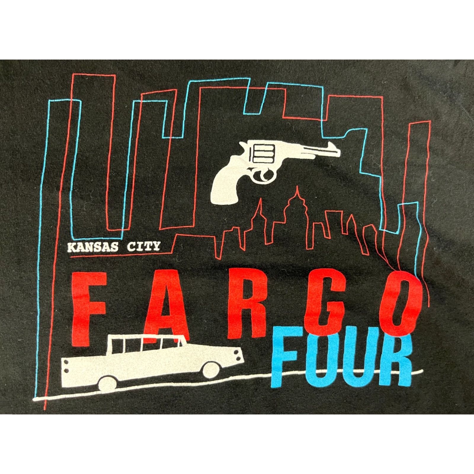Vintage Canvas Men’s TV Series Promo T-Shirt Kansas City 2014 Fargo Four Double-Sided Sz L Black Cotton Short Sleeve Crew Neck Shirts Mens Size US L / EU 52-54 / 3 - 4 Thumbnail