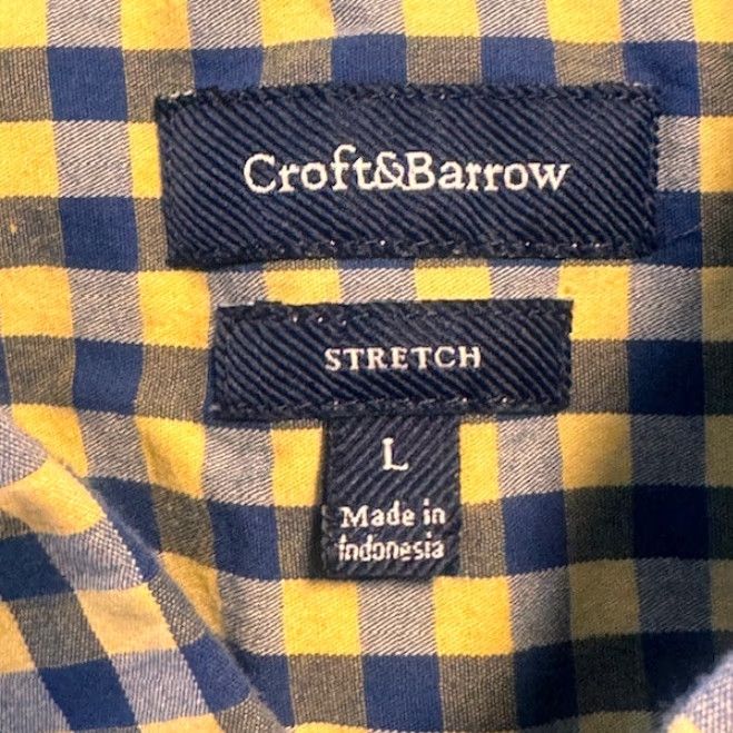 Croft & Barrow VINTAGE Croft & Barrow Shirt Mens L Blue Yellow Check Button-Up Short Sleeve Size US L / EU 52-54 / 3 - 4 Thumbnail