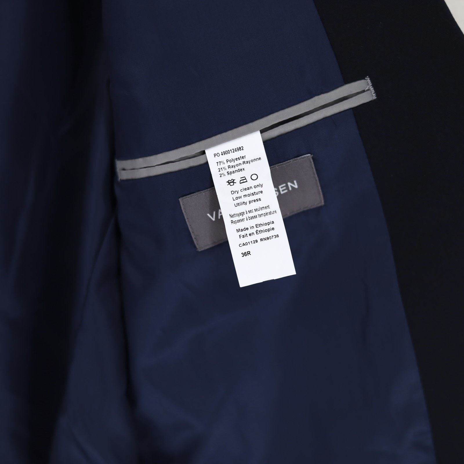 Van Heusen Van Heusen Men's Dark Navy Classic-Fit Suit Blazer Size 36R Size 36R - 8 Thumbnail