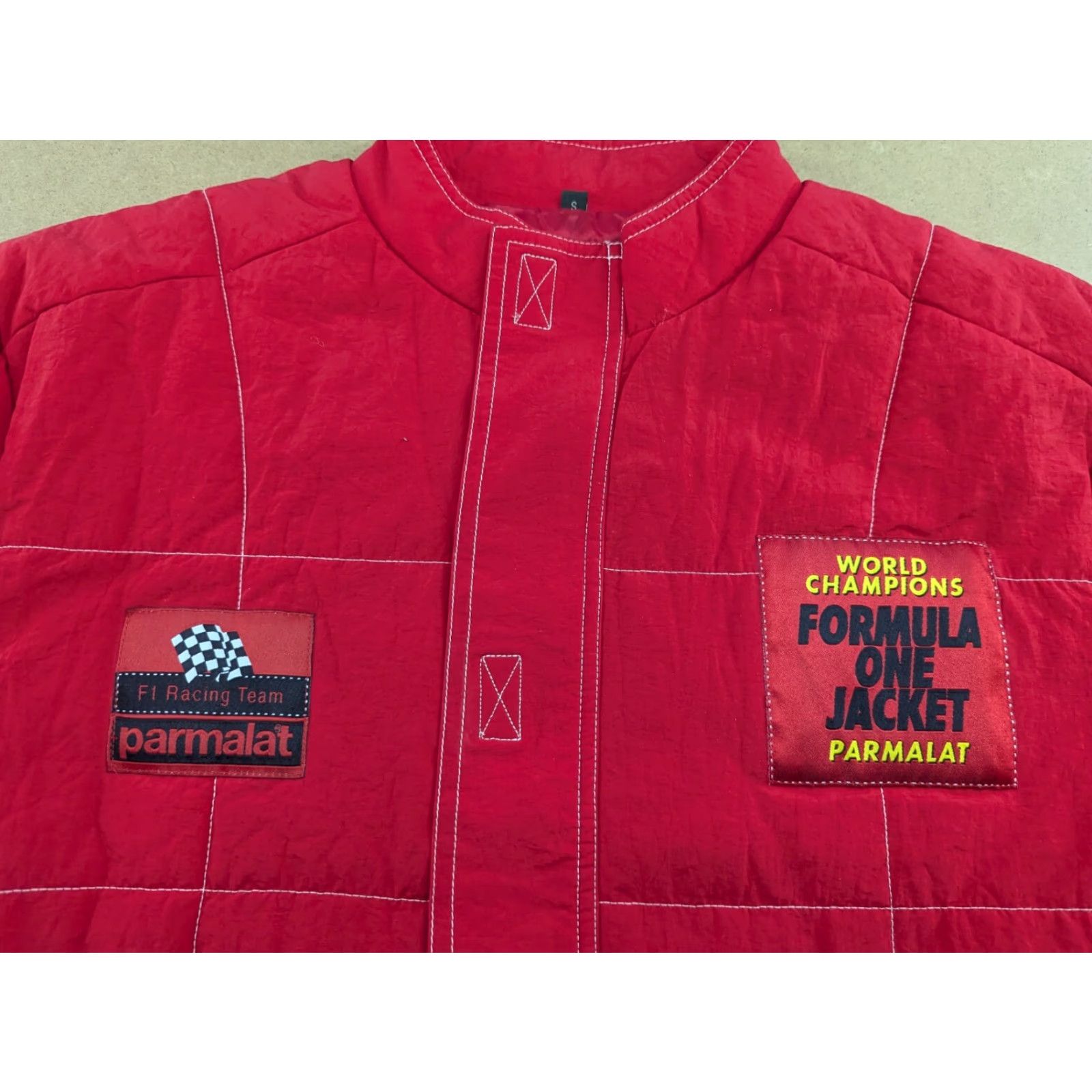 Vintage VINTAGE Parmalat F1 Racing Mens Jacket S Red Motorcycle Jacket Water Resistant Nylon Zip Fun? Size US S / EU 44-46 / 1 - 3 Thumbnail